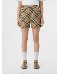 Burberry - Polyester Shorts With Vintage Check Pattern - Lyst