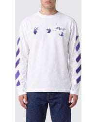 Off-White c/o Virgil Abloh - Cotton Crewneck Sweatshirt With Rear Arrow Logo Print - Lyst