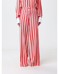 Ermanno Scervino - Striped Viscose Wide-Leg Trousers - Lyst