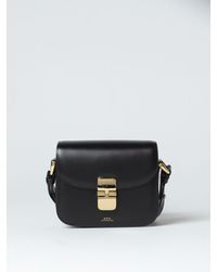 A.P.C. - Grace Bag In Leather With Logo - Lyst