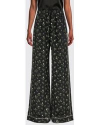 Dolce & Gabbana - Dolce &Amp Gabbana Floral Print Satin Palazzo Trousers - Lyst