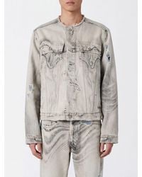 Camper - Denim Jacket With Abstract Print And Patch Pockets - Lyst