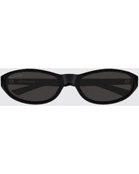 Balenciaga - Oval Acetate Sunglasses With Contrasting Logo - Lyst