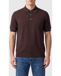 Boglioli - Cotton Knit Polo Shirt With Ribbed Collar And Hem - Lyst