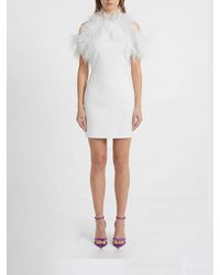 The Attico - Mini Dress With Feathers - Lyst