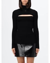 Courreges - Courr&Egrave	Ges Mock Neck Stretch-Viscose Sweater With Cut-Out Detail - Lyst