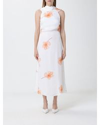 Mar De Margaritas - Polka Dot Viscose Midi Dress - Lyst
