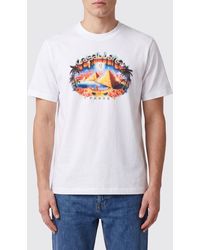 CASABLANCA - Organic Cotton Crew Neck T-Shirt With Logo Print - Lyst