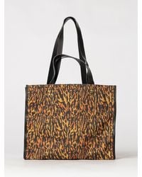 Jérôme Dreyfuss - Leon Medium Animal Print Cotton Tote Bag With Leather Handles - Lyst