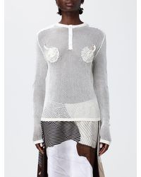Moschino - Perforated Cotton Knit With Swans - Lyst