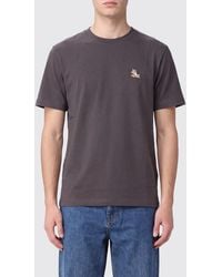 Maison Kitsuné - Maison Kitsun&Eacute Organic Cotton T-Shirt With Embroidered Chillax Fox Logo - Lyst