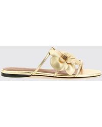 Zimmermann - Orchid Laminated Leather Sandal With Floral Applications - Lyst