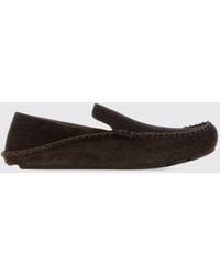 Loewe - Rambla Suede Calfskin Driver Loafers With Rubber Sole - Lyst