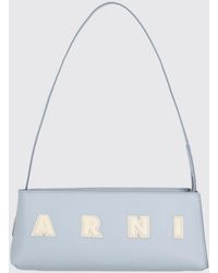 Marni - Calfskin Shoulder Bag With Logo - Lyst