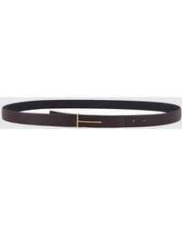 Tom Ford - Hammered Leather Reversible Belt - Lyst