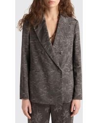 Momoní - Momon&Igrave Double-Breasted Jacquard Viscose Blazer - Lyst