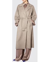 Liviana Conti - Long Wool Robe Coat With Belt - Lyst