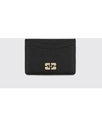 Ganni - Butterfly Logo Recycled Leather Card Holder - Lyst