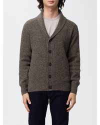 Brooksfield - Shawl Collar Ribbed Wool Cardigan With Buttons - Lyst