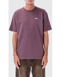 Obey - Pure Cotton T-Shirt With Front Graphic Print And Contrast Logo - Lyst