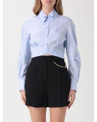 Elisabetta Franchi - Cropped Cotton Shirt - Lyst