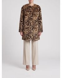 Michael Kors - Abrigo De Pelo Sintético Con Estampado Animal - Lyst