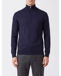 Paul Smith - Pure Merino Wool Half-Zip Turtleneck Jumper - Lyst