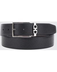 Ferragamo - Wendbarer Gancini-Gürtel Aus Genarbtem Leder - Lyst