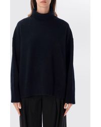 Soeur - Merino Wool Turtleneck Jumper With Dropped Shoulders And Ribbed Trims - Lyst
