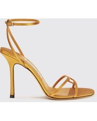 Jimmy Choo - Leo Silk Satin Sandals With High Stiletto Heel - Lyst