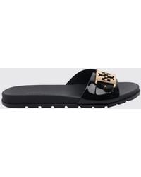 Tory Burch - Mellow Rubber Mule Sandals With Double T Logo And Low Heel - Lyst