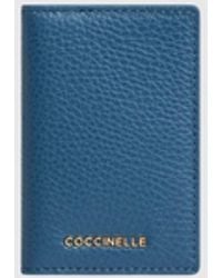 Coccinelle - Metallic Small Grained Leather Credit Card Holder - Lyst