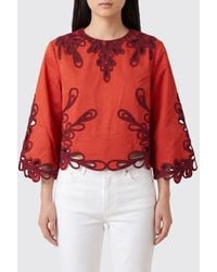 Antik Batik - Long-Sleeved Embroidered Cotton Blouse - Lyst