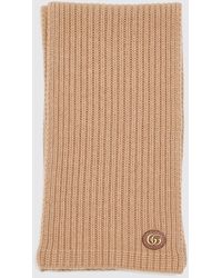 Gucci - Ribbed Wool Scarf With All-Over Gg Monogram Pattern - Lyst