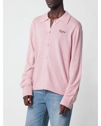 Séfr - Relaxed Fit Wool Blend Knit Polo Shirt - Lyst