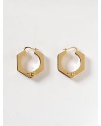 Elisabetta Franchi - Brass Earrings With Set Rhinestones - Lyst