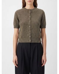 KHAITE - Short-Sleeved Pure Cashmere Cardigan With Crew Neck - Lyst