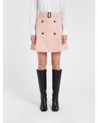 Burberry - High-Waisted A-Line Cotton Mini Skirt With Adjustable Belt - Lyst