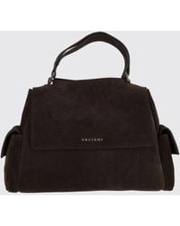 Orciani - Sveva Suede Shoulder Bag With Magnetic Flap Closure - Lyst