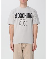 Moschino - T-Shirt À Col Rond En Coton - Lyst
