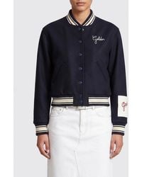 Golden Goose - Virgin Wool Bomber Jacket With Logo - Lyst