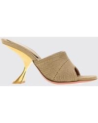 AMINA MUADDI - Taylor Raffia Mule Sandals With Sculptural High Heel - Lyst