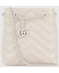Gucci - Gg Marmont Mini Chevron Matelassé Nappa Leather Bucket Bag - Lyst