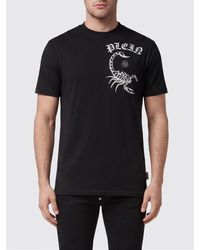 Philipp Plein - Solid Colour Cotton T-Shirt With Contrasting Logo - Lyst
