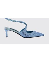 Philipp Plein - Satin Pumps With Rhinestones And An Ankle Strap - Lyst