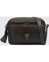 Coccinelle - Beat Waxed Cotton Crossbody Bag With Leather Details - Lyst