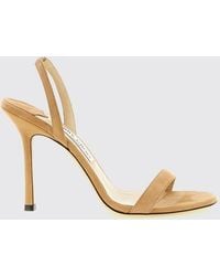 Jimmy Choo - Jenn Suede Slingback Sandals With A Round Toe And Stiletto Heel - Lyst