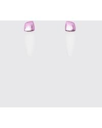Monies - Chromed Wood And Acrylic Earrings - Lyst