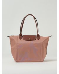 Longchamp - Le Pliage Original M Nylon And Grained Leather Bag - Lyst