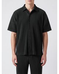 Homme Plissé Issey Miyake - Short-Sleeved Pleated Bowling Shirt Homme Plissé Issey Miyake With Cuban Collar - Lyst